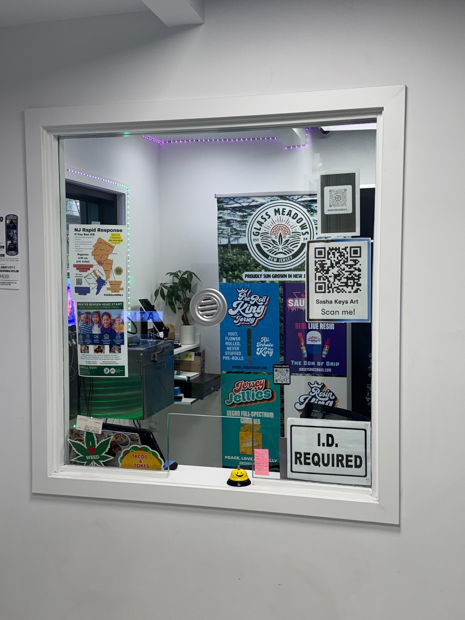 The pickup window at Hamm & Chaz in Jersey City — valid 21+ ID required